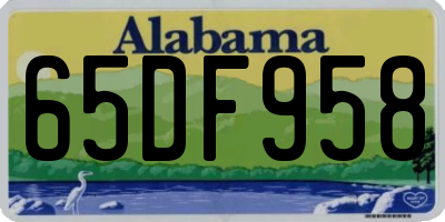 AL license plate 65DF958