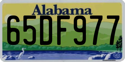 AL license plate 65DF977