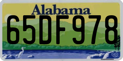 AL license plate 65DF978