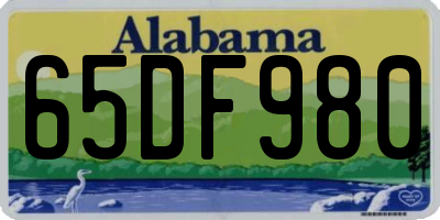 AL license plate 65DF980