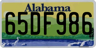 AL license plate 65DF986