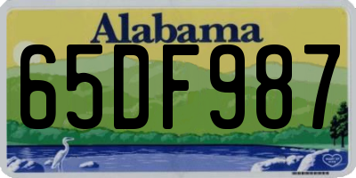 AL license plate 65DF987