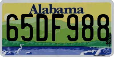 AL license plate 65DF988