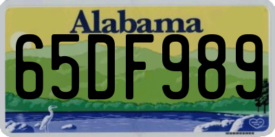 AL license plate 65DF989