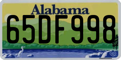AL license plate 65DF998