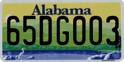 AL license plate 65DG003