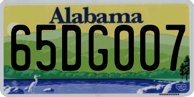 AL license plate 65DG007
