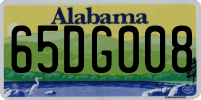 AL license plate 65DG008