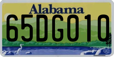 AL license plate 65DG010