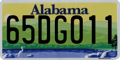 AL license plate 65DG011