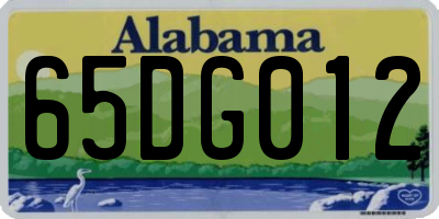 AL license plate 65DG012