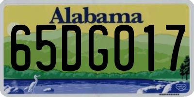 AL license plate 65DG017