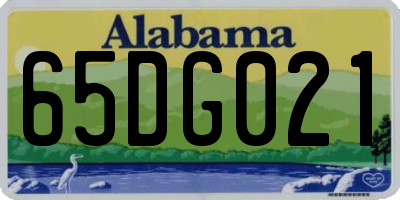 AL license plate 65DG021