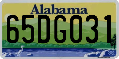 AL license plate 65DG031