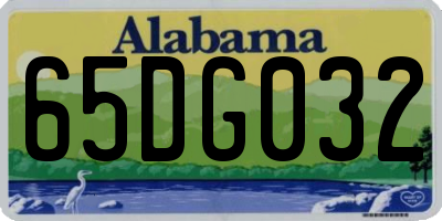 AL license plate 65DG032