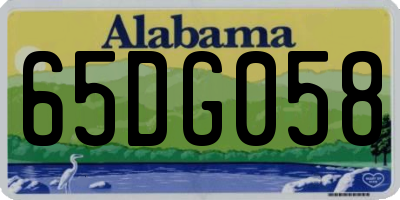 AL license plate 65DG058
