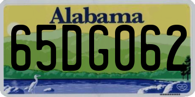 AL license plate 65DG062