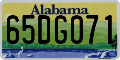 AL license plate 65DG071