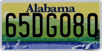 AL license plate 65DG080