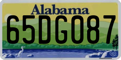 AL license plate 65DG087