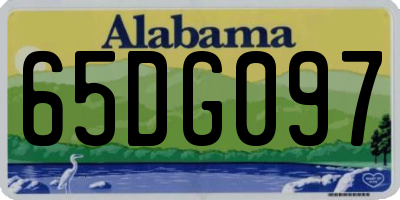 AL license plate 65DG097