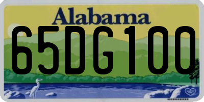 AL license plate 65DG100