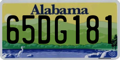 AL license plate 65DG181