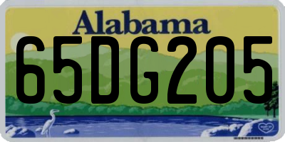 AL license plate 65DG205