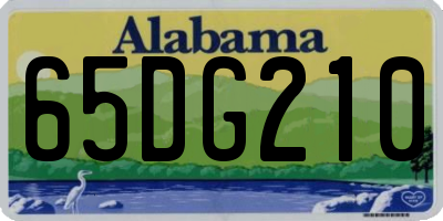 AL license plate 65DG210