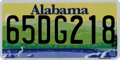 AL license plate 65DG218
