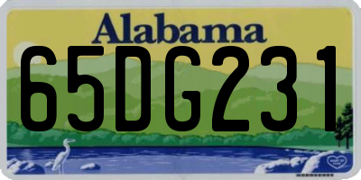 AL license plate 65DG231