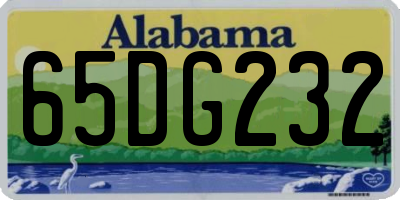 AL license plate 65DG232