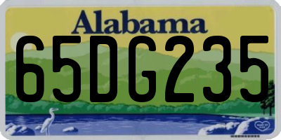 AL license plate 65DG235