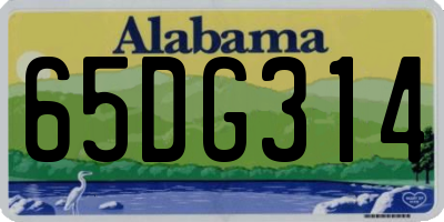 AL license plate 65DG314