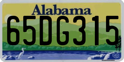 AL license plate 65DG315