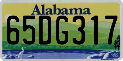 AL license plate 65DG317