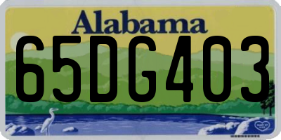 AL license plate 65DG403