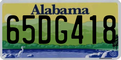 AL license plate 65DG418