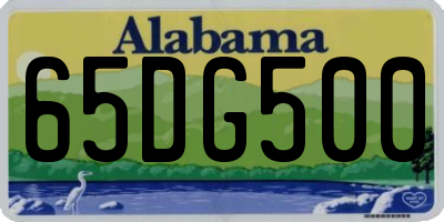 AL license plate 65DG500