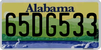 AL license plate 65DG533