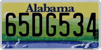 AL license plate 65DG534