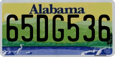 AL license plate 65DG536