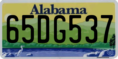 AL license plate 65DG537
