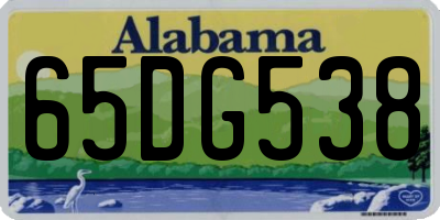 AL license plate 65DG538