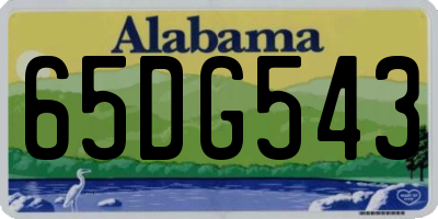 AL license plate 65DG543