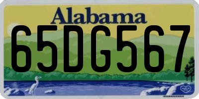 AL license plate 65DG567