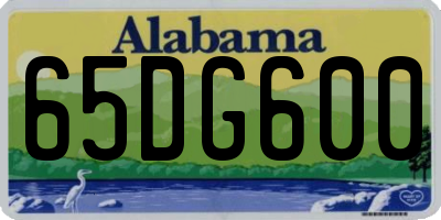 AL license plate 65DG600