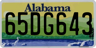 AL license plate 65DG643