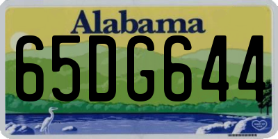 AL license plate 65DG644