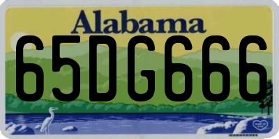 AL license plate 65DG666